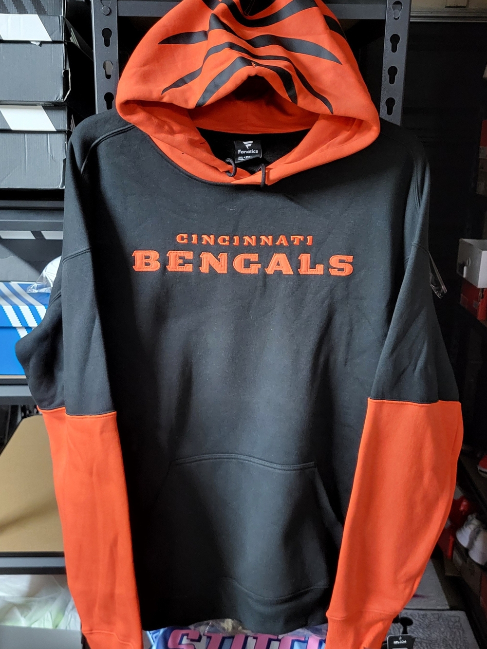 *NEW* NFL Team Apparel Cincinnati Bengals Embroidered Hoodie Fanatics Size 2XL